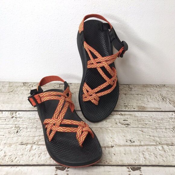 Chaco Womens Z/Cloud X Sandal in Rainbow Orange/Black Vibram Sole Size W8 - Picture 1 of 11